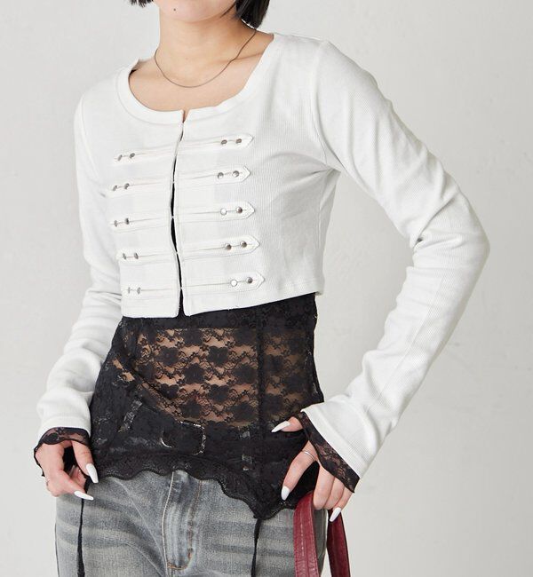  「【WEB限定サイズあり】ナポレオンショートトップス」|Tシャツ・カットソー|オフホワイト