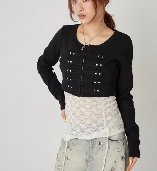  「【WEB限定サイズあり】ナポレオンショートトップス」|Tシャツ・カットソー|