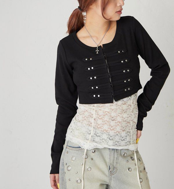  「【WEB限定サイズあり】ナポレオンショートトップス」|Tシャツ・カットソー|