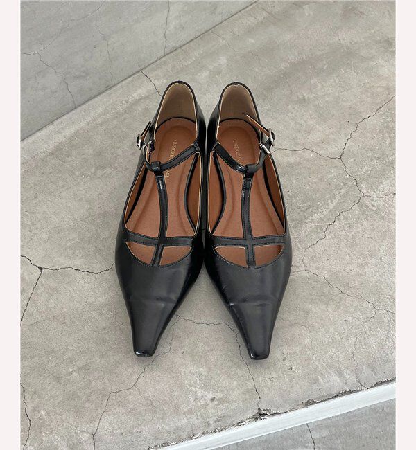  「 【オケージョンにも◎】Tストラップフラットパンプス」|パンプス|