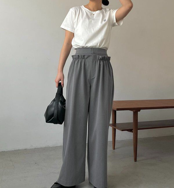  「【低身長サイズあり】ギャザーフリルパンツ」|チノ|