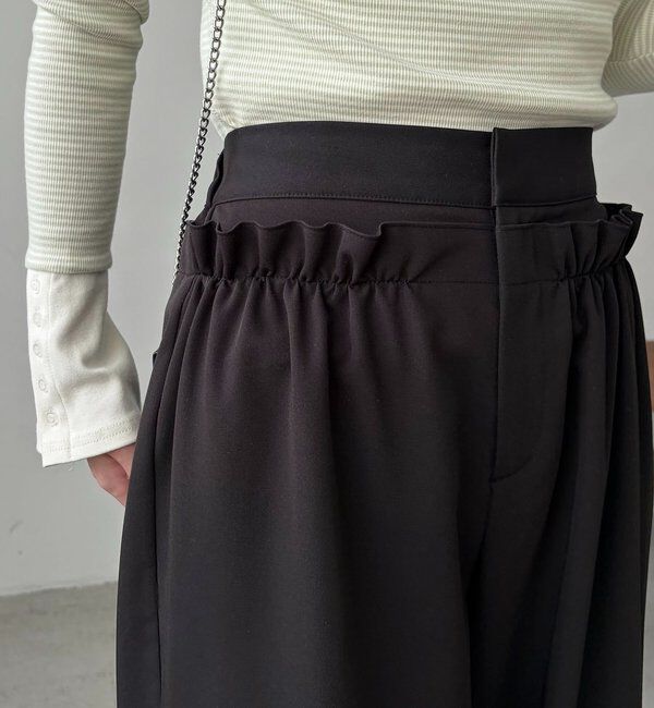  「【低身長サイズあり】ギャザーフリルパンツ」|チノ|