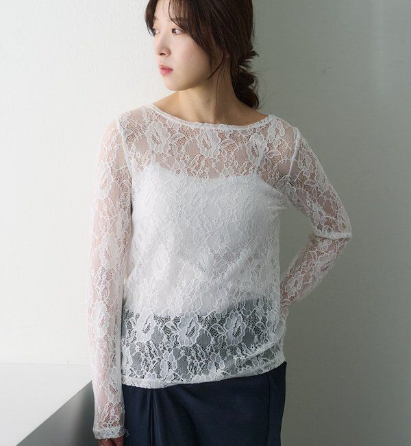  「レースプルオーバー」|Tシャツ・カットソー|ホワイト