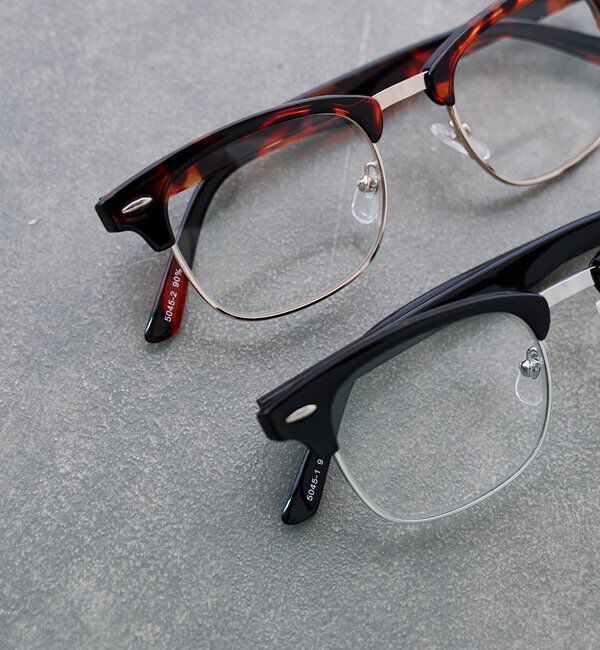  「ハーフリムメガネ」|サングラス|ブラウン