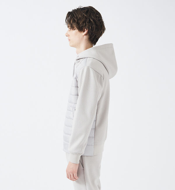 ABAHOUSE「【MASCHILE】セットアップ対応/チェック リンクス ニット フードブルゾン」|ブルゾン・スタジャン|