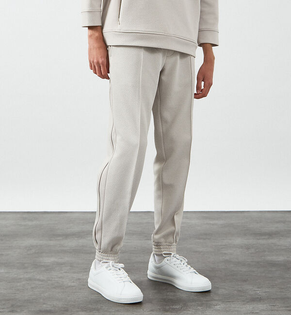 ABAHOUSE「【セットアップ対応】カルゼダンボール ピンタック  ジョガーパンツ / イージー」|その他|ライトグレー