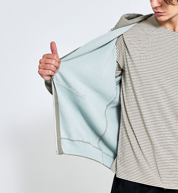 ABAHOUSE「【リバーシブルカラー】14Gコットン ニット ZIPパーカー」|パーカー|