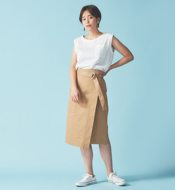 Rouge vif「ポケット付ラップスカート」|スカート|