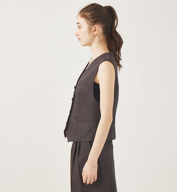 Rouge vif「【セットアップ対応】セットアップテーラードベスト」|ベスト・ジレ|