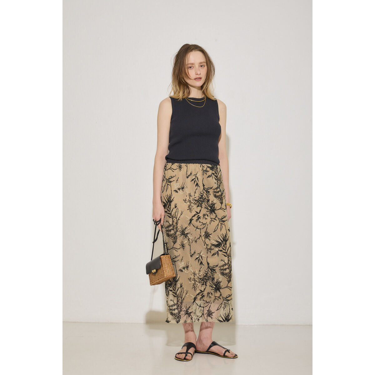 Rouge vif「【セットアップ対応】ボタニカルレースタイトスカート」|スカート|