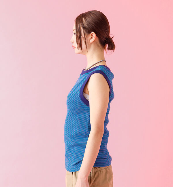 Rouge vif「【JOHNBULL/ジョンブル】クールタッチ ランダムテレコ タンクトップ /」|キャミソール|