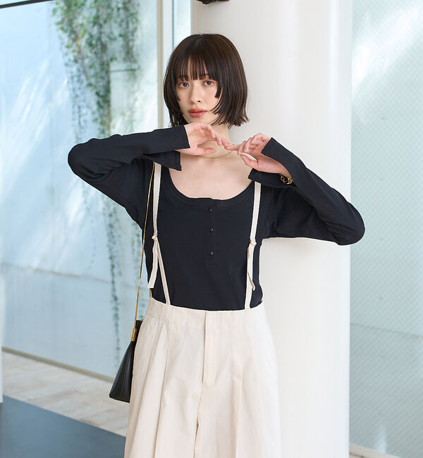 Rouge vif「コットンヘンリーネックプルオーバー」|Tシャツ・カットソー|