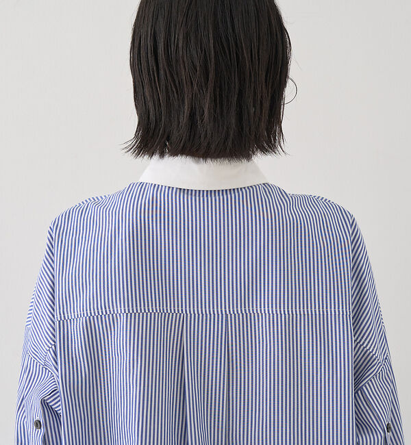 Rouge vif「コットンストライプクレリックシャツ」|シャツ・ブラウス|