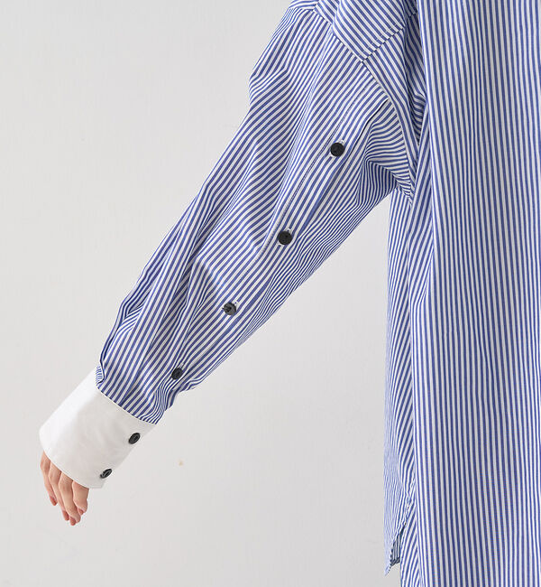Rouge vif「コットンストライプクレリックシャツ」|シャツ・ブラウス|
