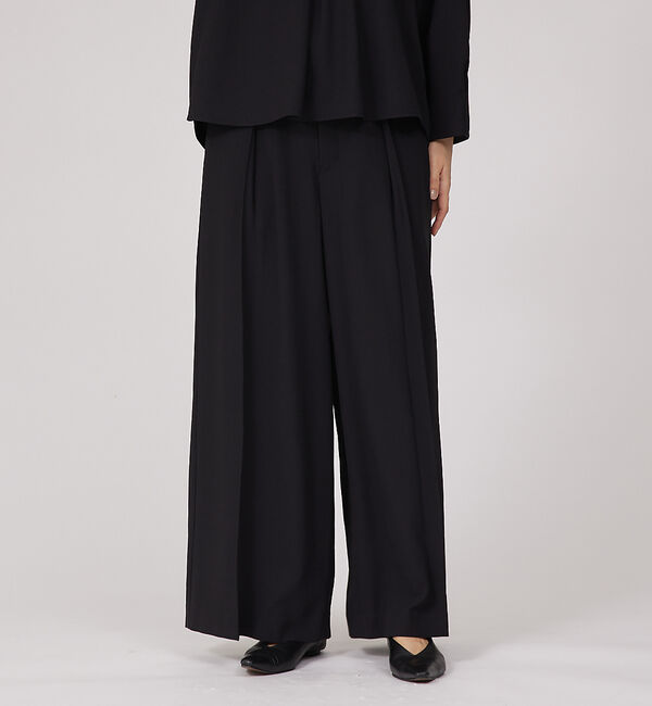 qualite「【セットアップ対応】アセテートジョーゼットタックパンツ」|その他|