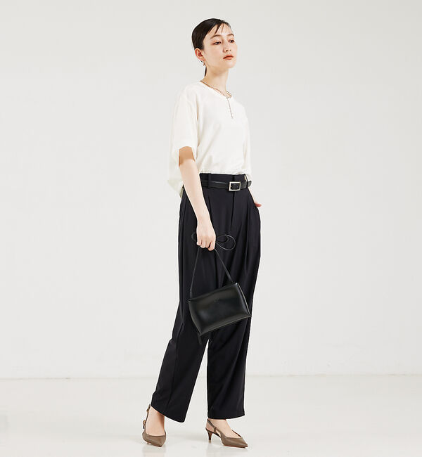 qualite「ストレッチデシンTブラウス」|シャツ・ブラウス|