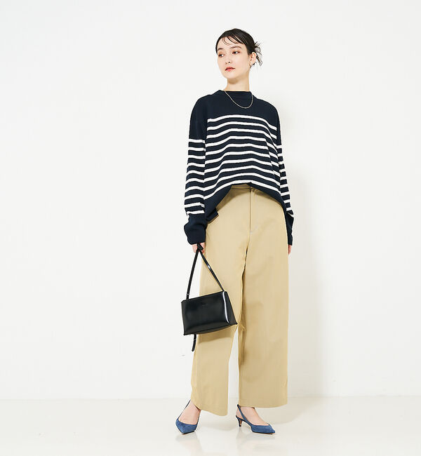 qualite「コットンストレッチハイネックニット」|ニット・セーター|