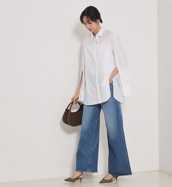 qualite「袖スリットレギュラーシャツ」|シャツ・ブラウス|