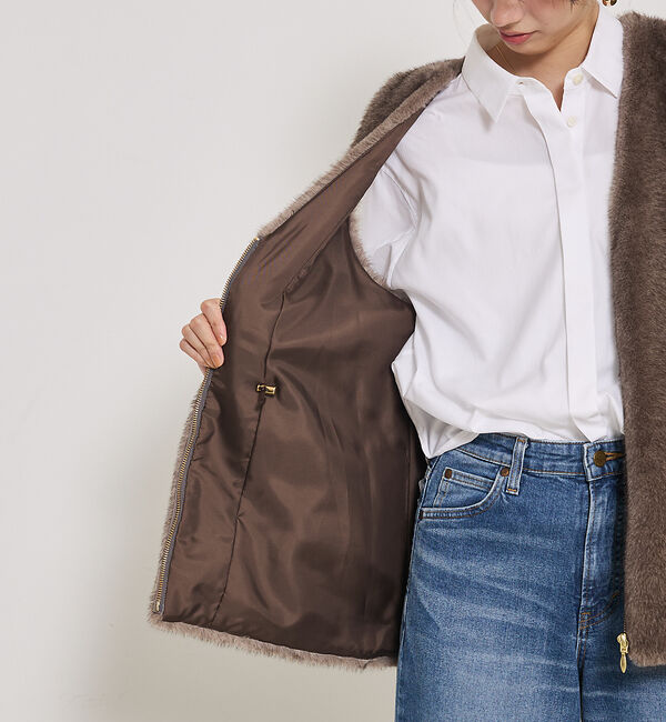 qualite「ミンクライクファージレ」|ベスト・ジレ|