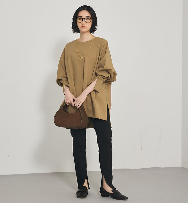 qualite「ご好評につきブラック再入荷！【細見えパンツ】トリコットスリムパンツ」|その他|