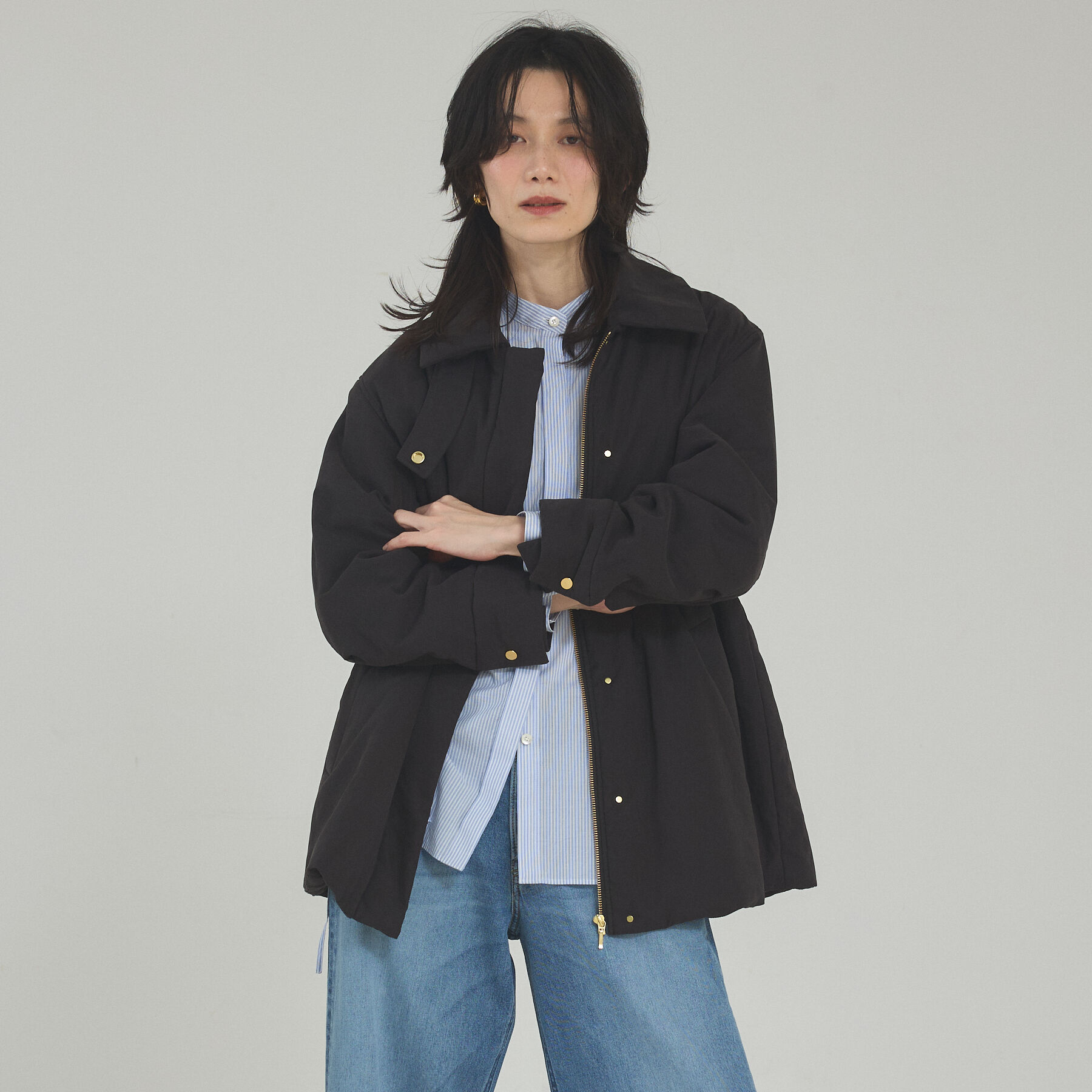 qualite「【軽やかでほどよい暖かさ】ピーチパデッドブルゾン」|ブルゾン・スタジャン|