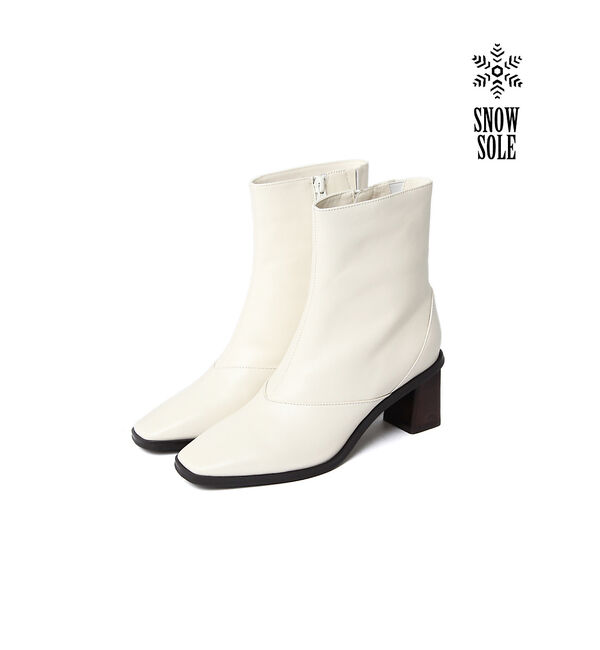 AU BANNISTER「【スノーソール】スクエアトゥブーツ」|ショートブーツ|アイボリー