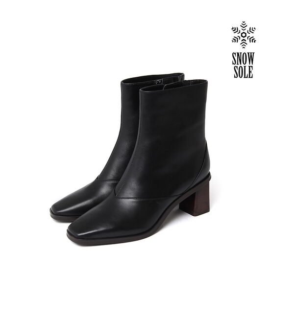AU BANNISTER「【スノーソール】スクエアトゥブーツ」|ショートブーツ|ブラック