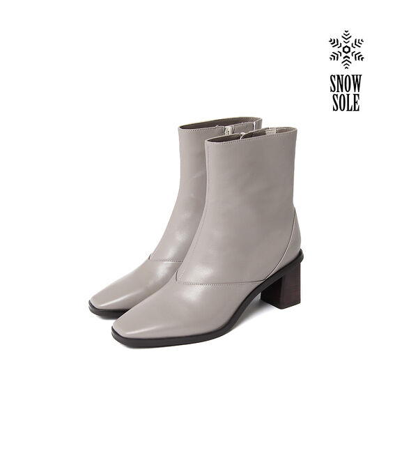 AU BANNISTER「【スノーソール】スクエアトゥブーツ」|ショートブーツ|グレー