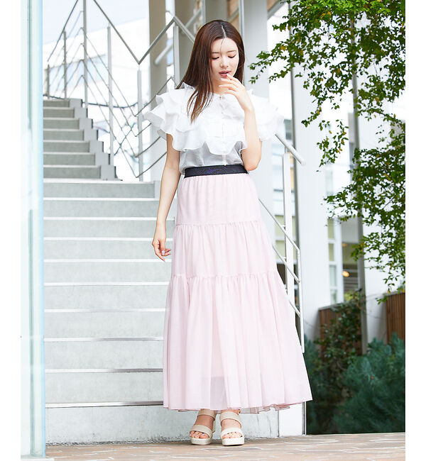 SELFIST「ラッフルフリルパールボタンブラウス」|シャツ・ブラウス|