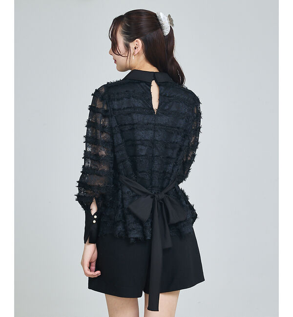 SELFIST「マルチWAYリボン付き フリンジレースブラウス」|シャツ・ブラウス|