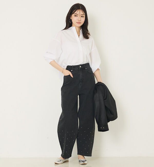 abahouse mavie「オリジナルカーブデニム（ラインストーン付き）」|デニム|