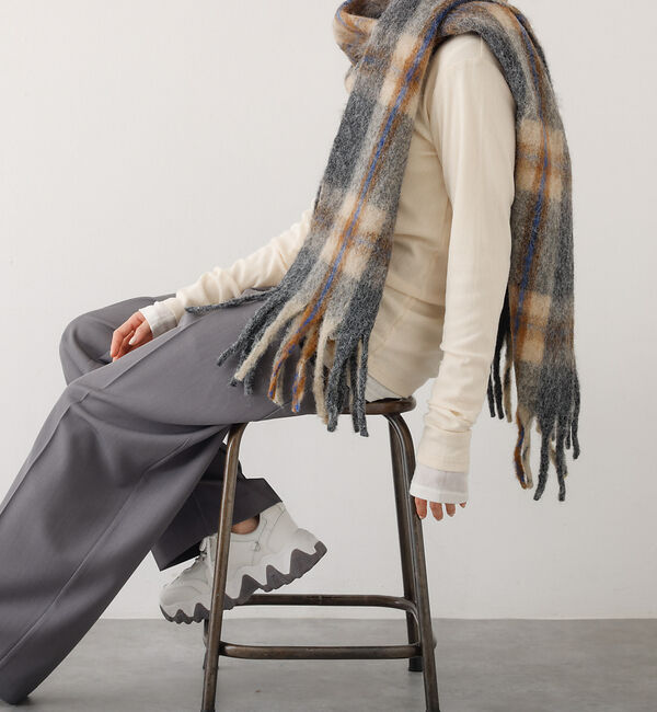 abahouse mavie「ウール混チェックストール」|マフラー|