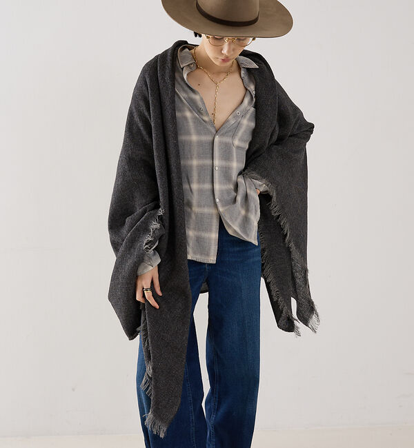 The Store by C' 「【PAOLO MARIANI】Dante Plaid／ストール130&times;200」|マフラー|チャコールグレー