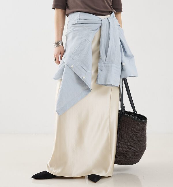 The Store by C' 「【COCUCA】シルクサテンスカート」|スカート|ホワイト