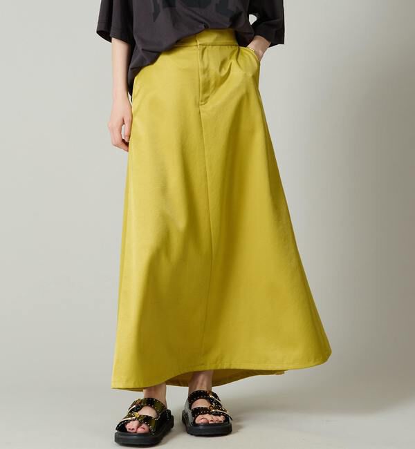 Liesse「サテンフレアスカート」|スカート|イエロー