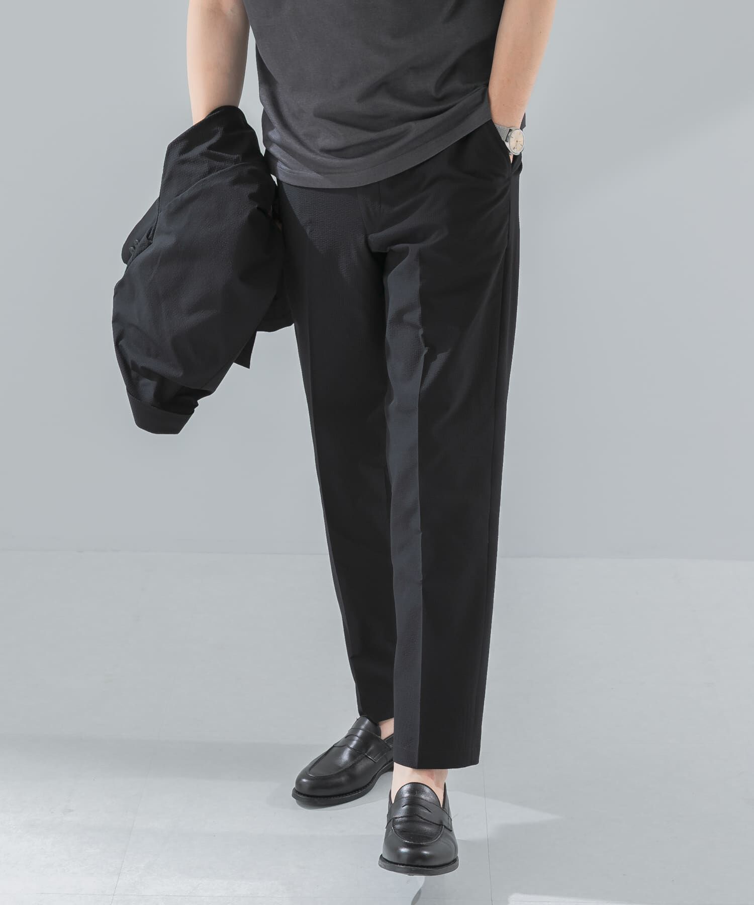 URBAN RESEARCH DOORS「『イージーケア』LIFE STYLE TAILOR　シアサッカーコンフォータブルパンツ」|スラックス|