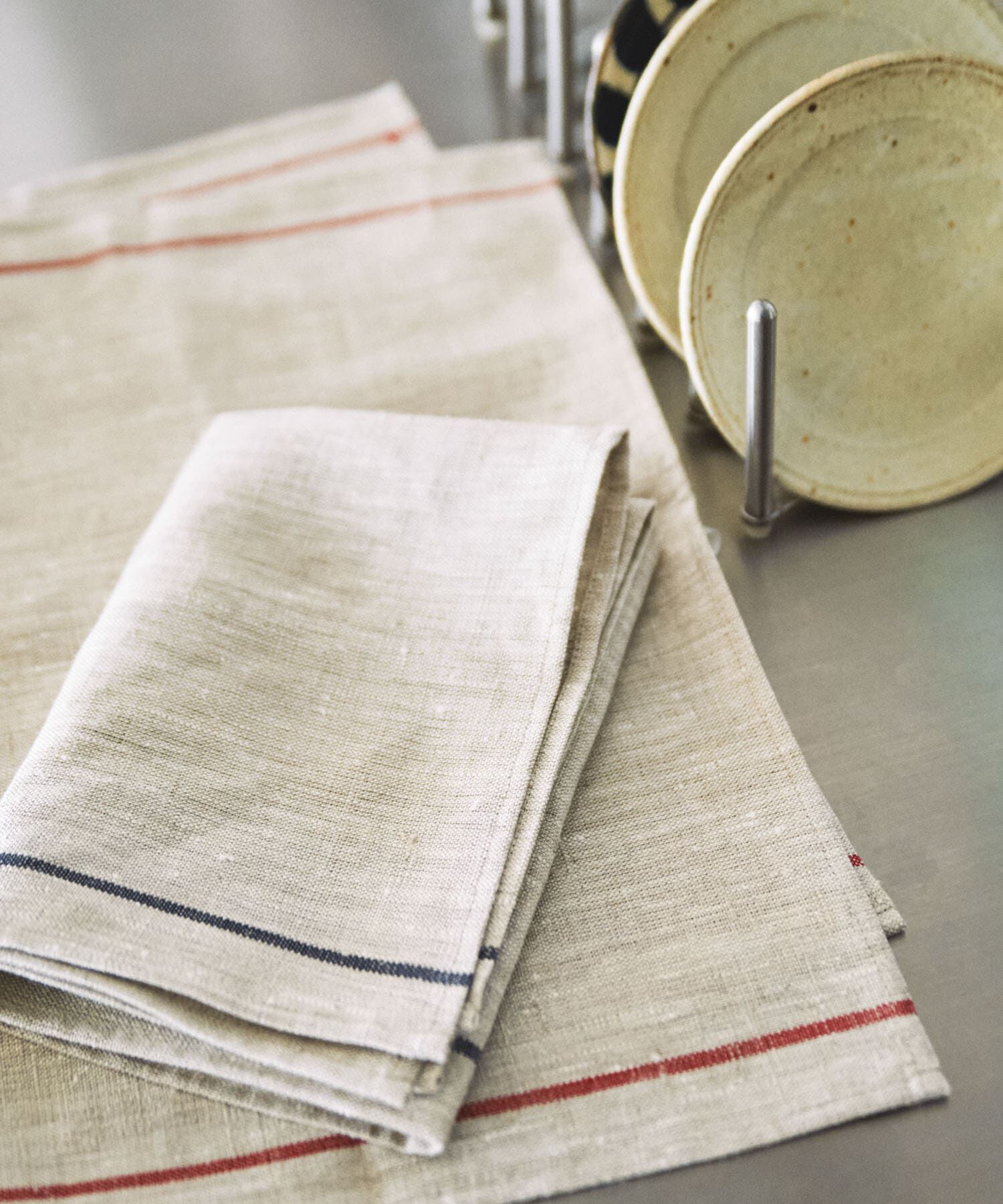 URBAN RESEARCH DOORS「fog linen work　リネンラインキッチンクロス 厚地 ネイビー」|食器・キッチングッズ|