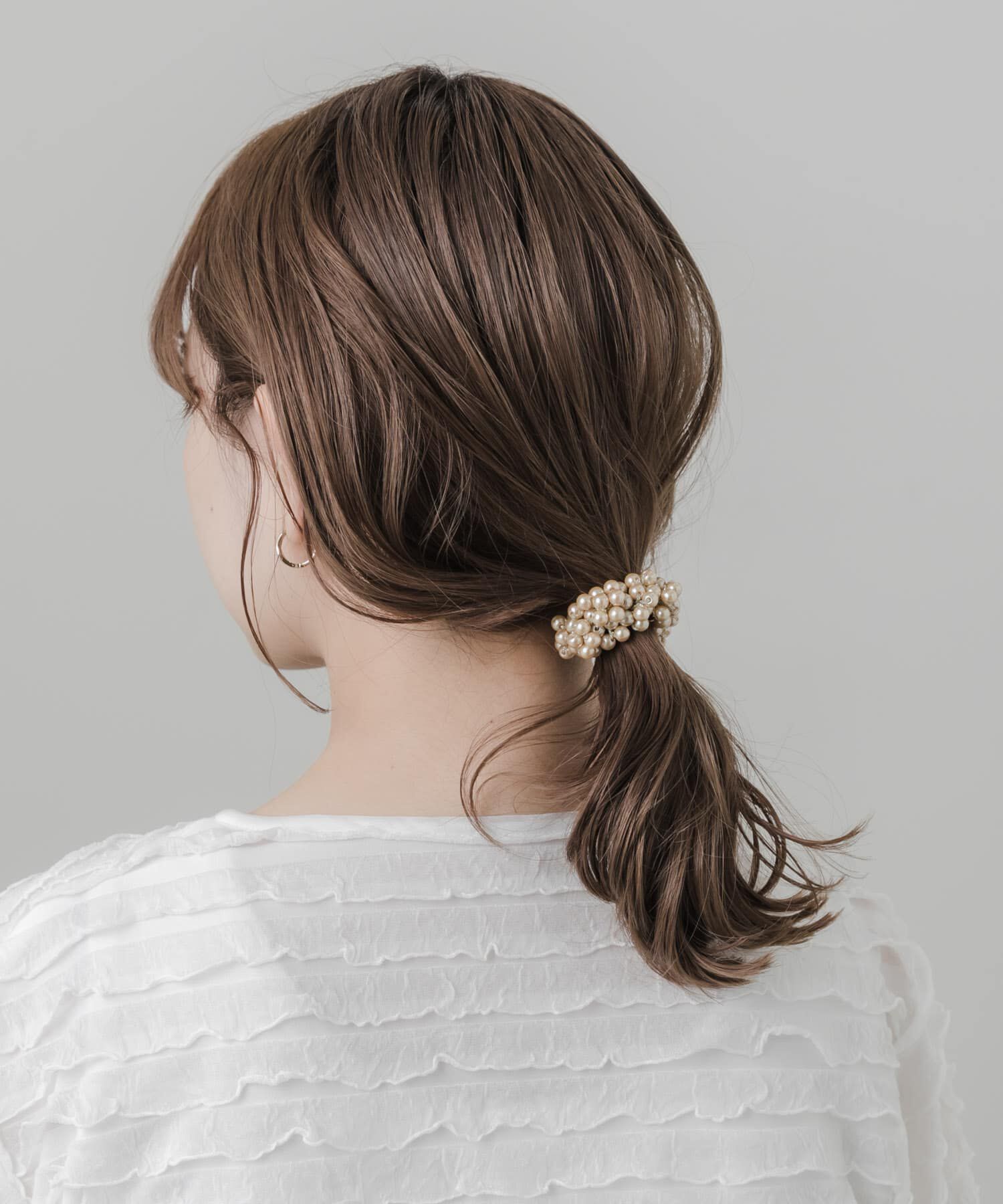 SMELLY「ギャザーパールヘアポニー」|ヘアゴム・シュシュ|