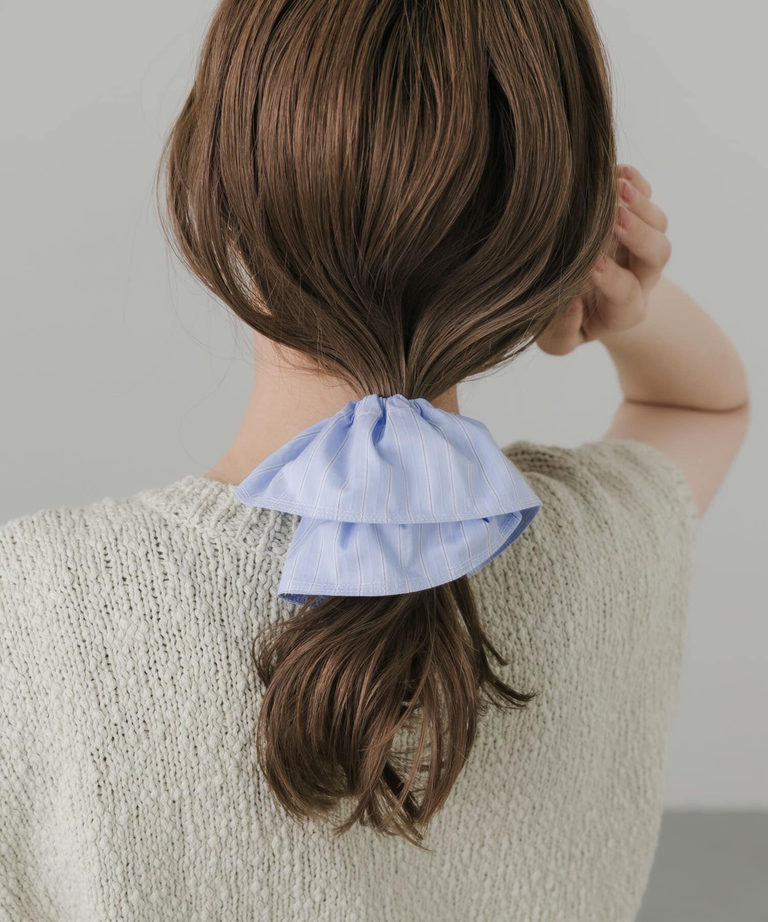 SMELLY「ストライプビッグシュシュ」|ヘアゴム・シュシュ|