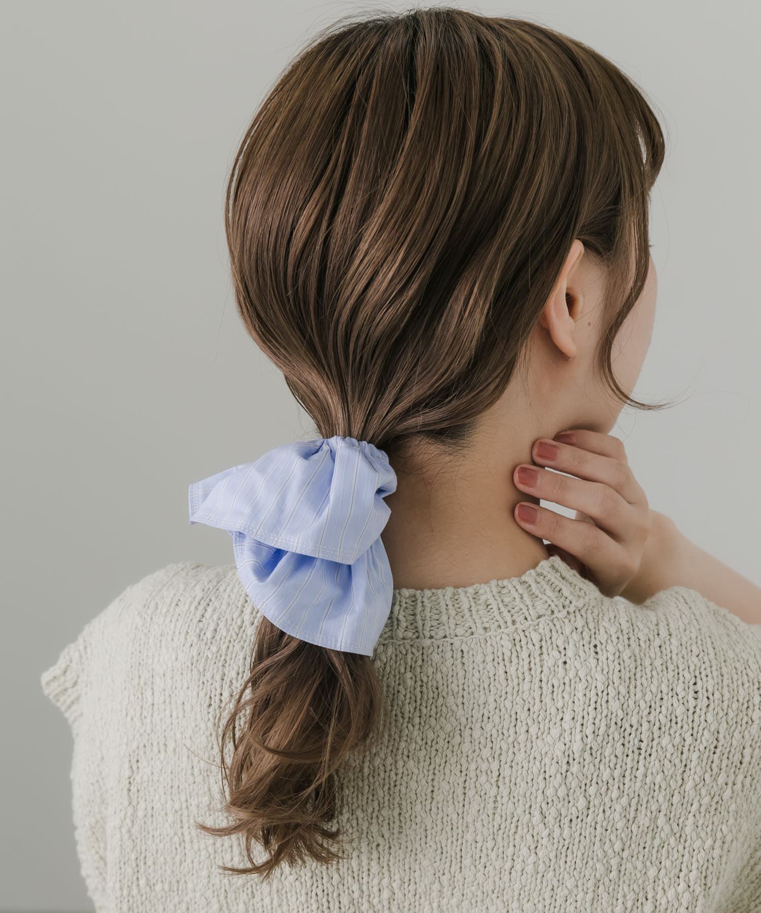 SMELLY「ストライプビッグシュシュ」|ヘアゴム・シュシュ|