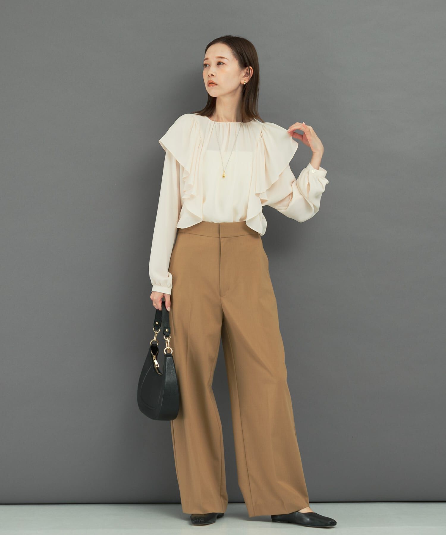 URBAN RESEARCH ROSSO「フリルラッフルブラウス」|シャツ・ブラウス|