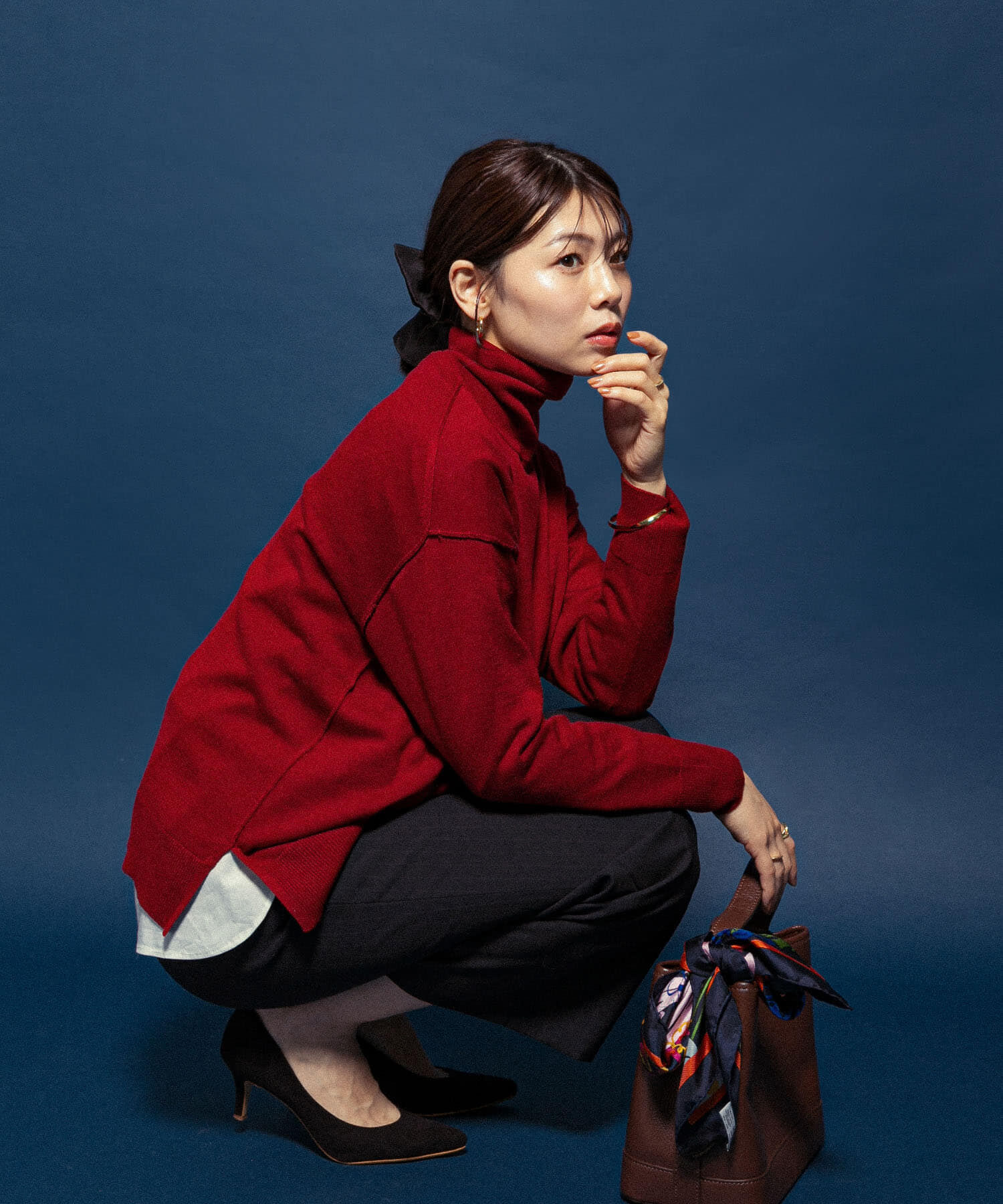 URBAN RESEARCH ROSSO「F by ROSSO　ウォッシャブル抗ピルタートルニット」|ニット・セーター|レッド