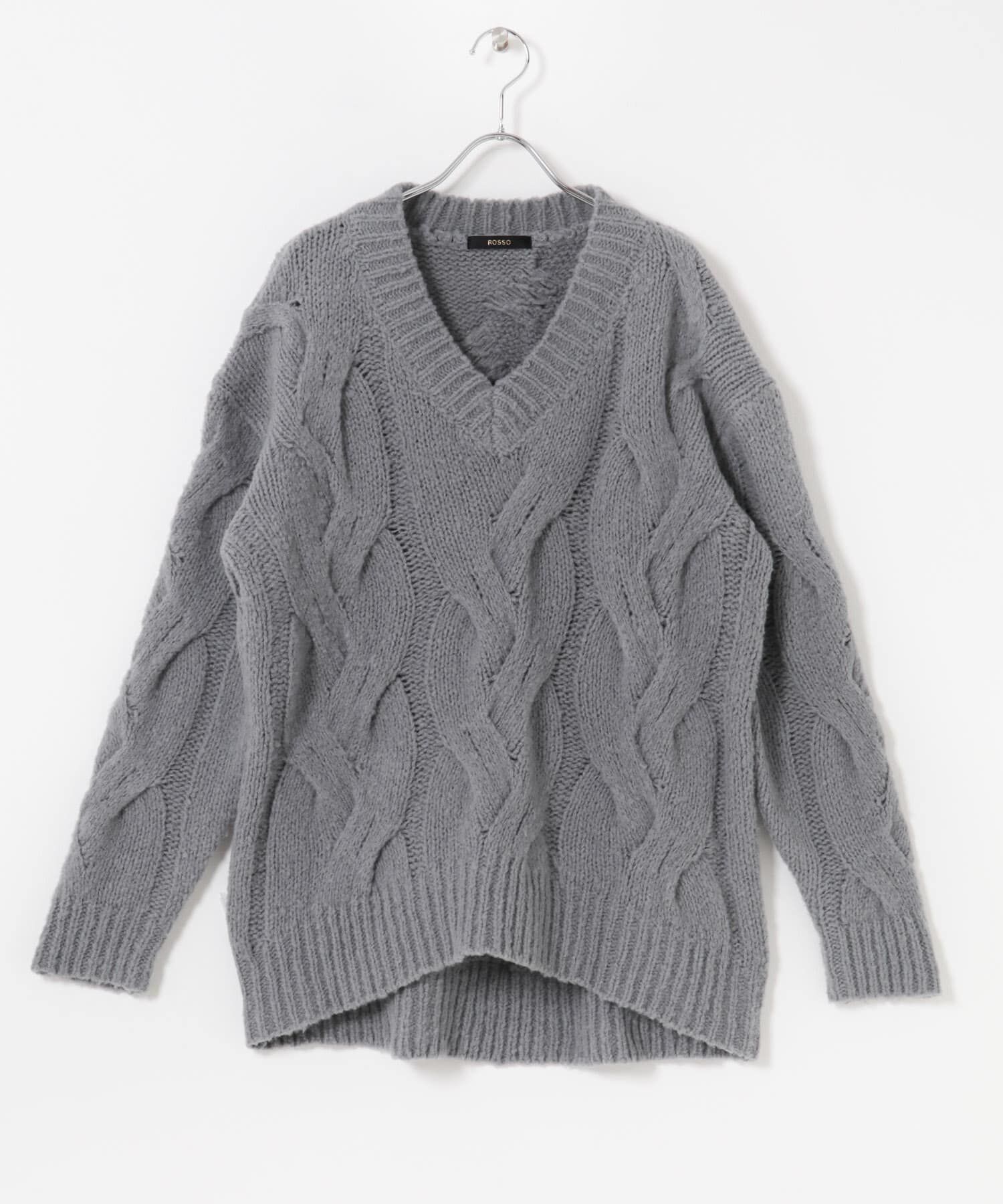 URBAN RESEARCH ROSSO「ウールカシミヤケーブル編オーバーニット」|ニット・セーター|