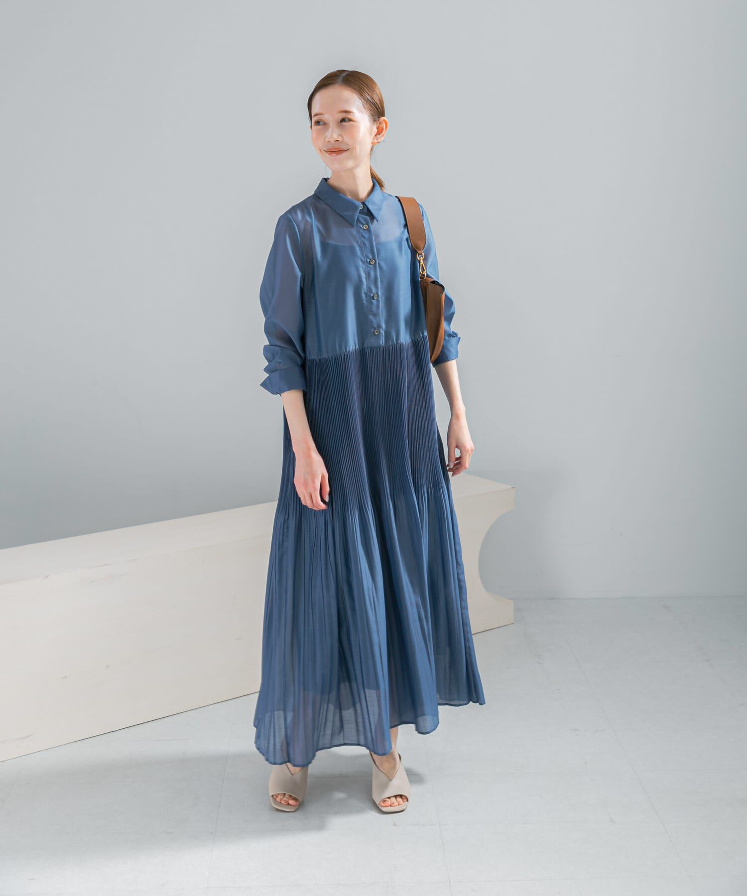 URBAN RESEARCH ROSSO「プリーツロングシャツワンピース」|ワンピース|