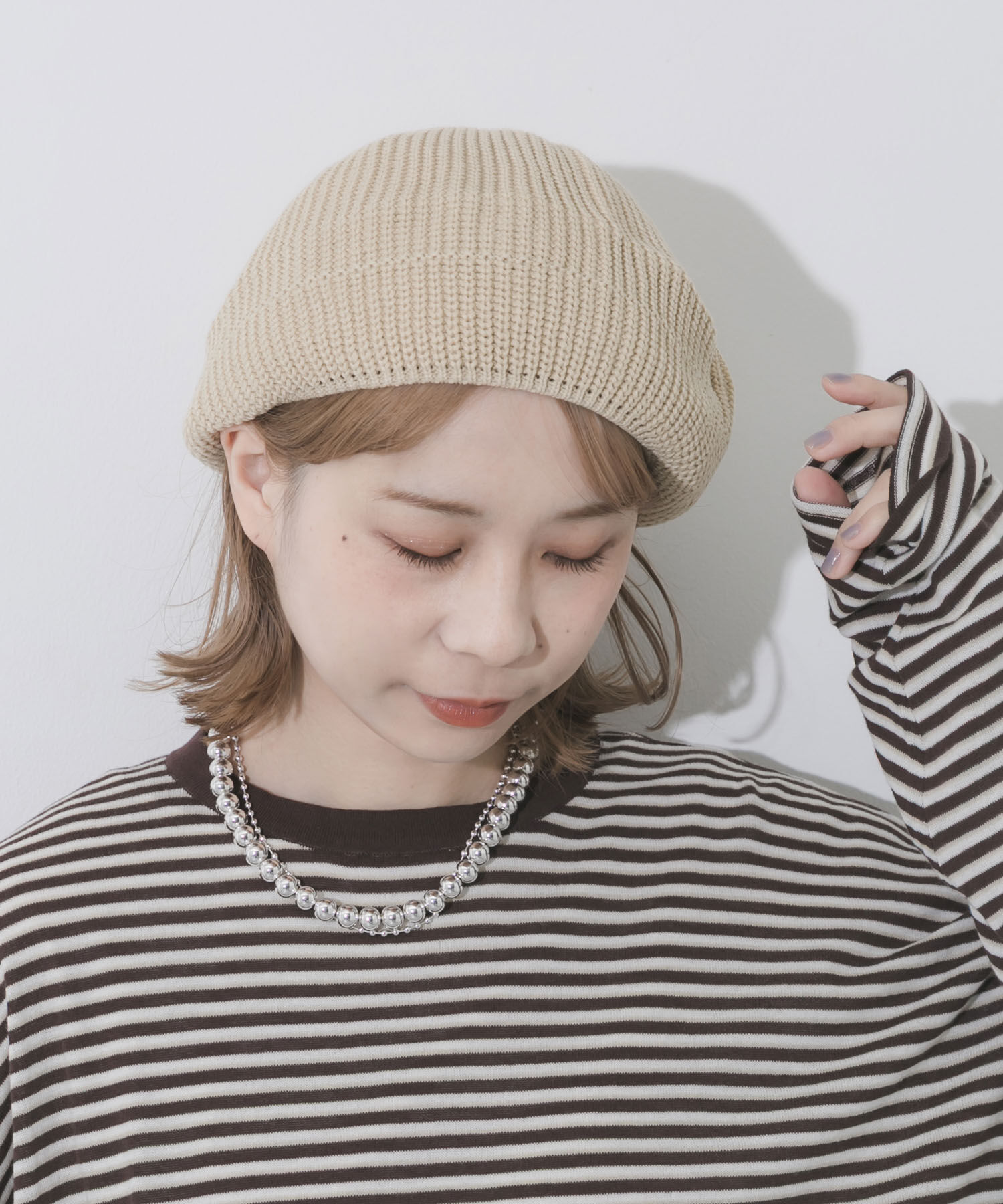 SMELLY「リブニットベレー」|ハンチング・ベレー帽|