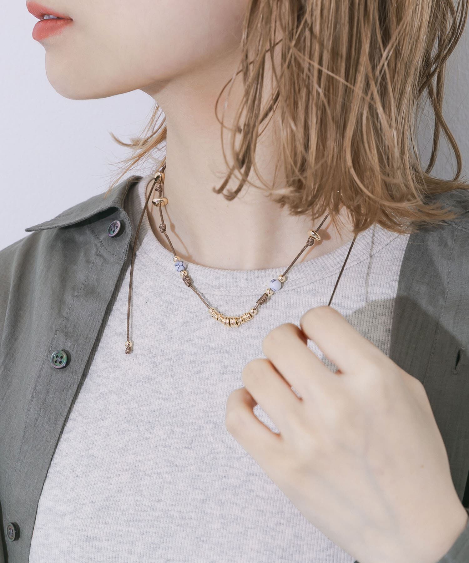 SMELLY「マルチビーズコードチョーカー」|ネックレス|