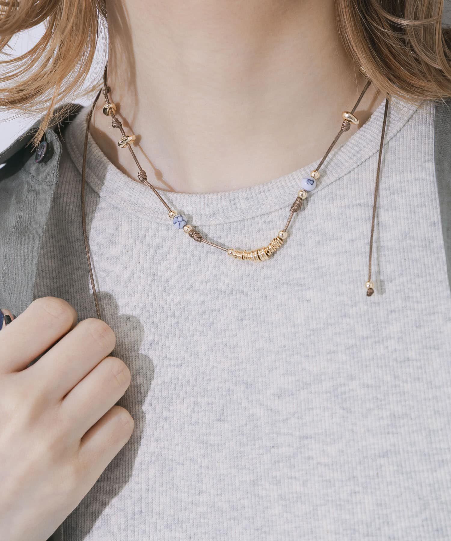 SMELLY「マルチビーズコードチョーカー」|ネックレス|