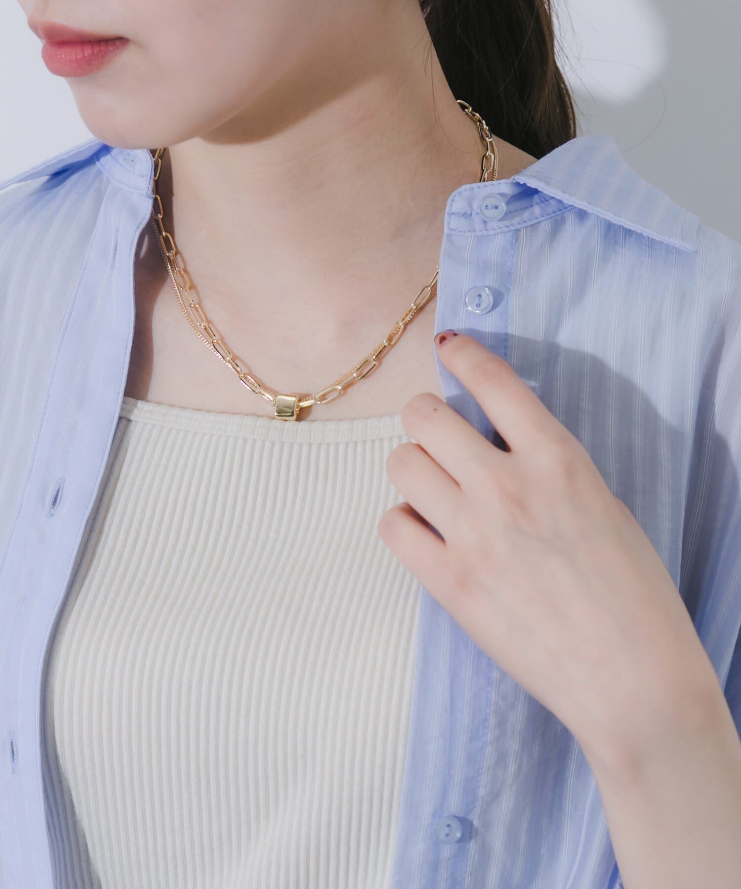 SMELLY「スクエアトップレイヤードネックレス」|ネックレス|