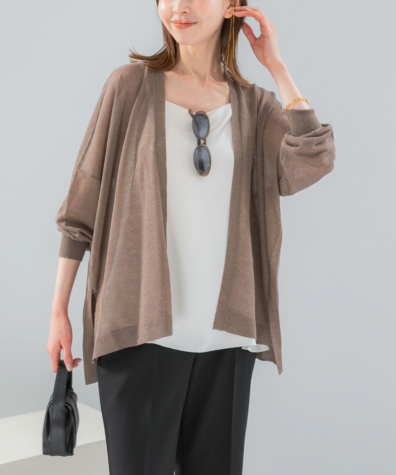 URBAN RESEARCH ROSSO「接触冷感シアーカーディガン」|カーディガン|ブラウン