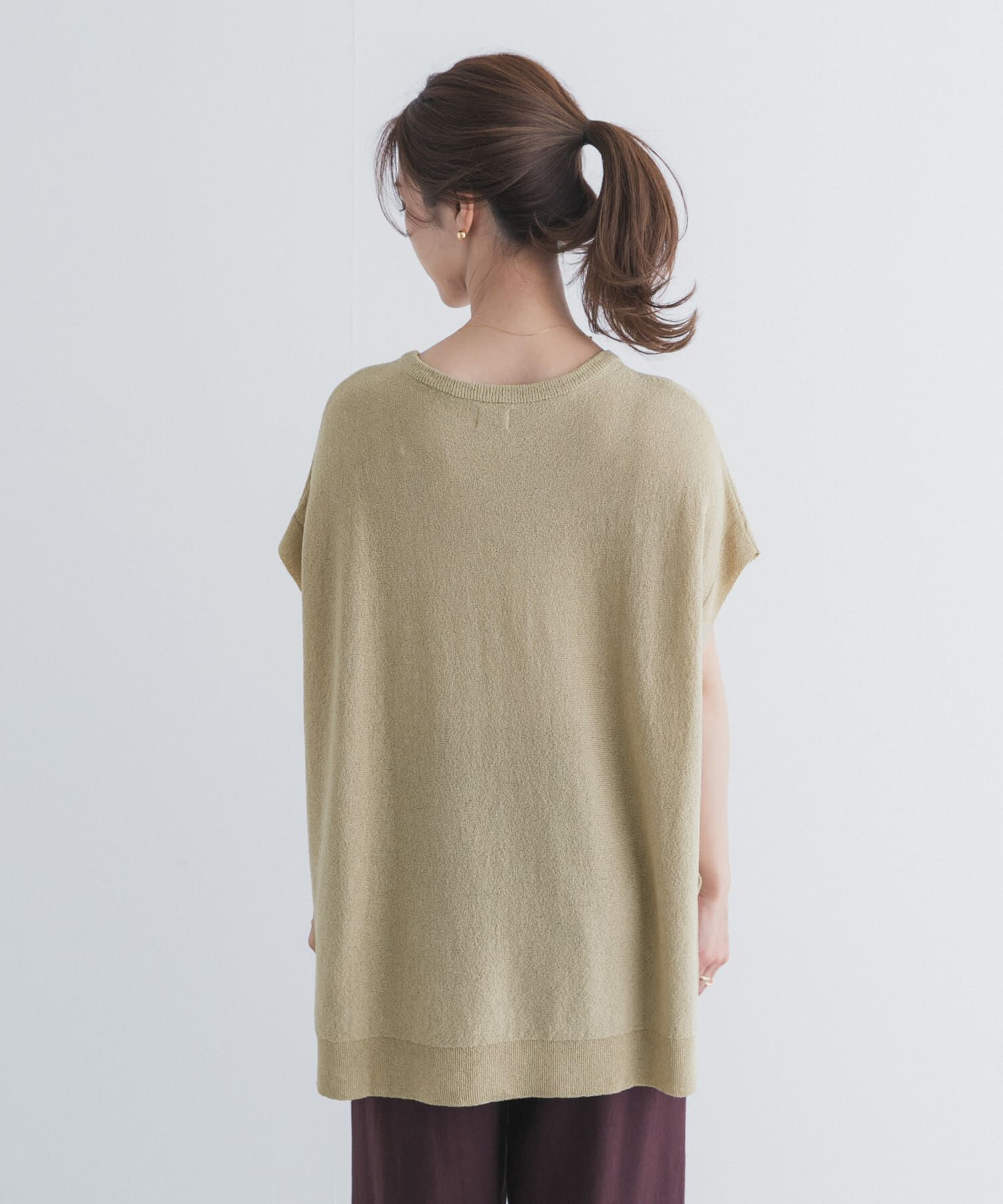 URBAN RESEARCH DOORS「リネン混ブークレニットワイドプルオーバー」|ニット・セーター|